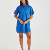 STEVA SHIRT DRESS - Bright Blue