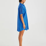 STEVA SHIRT DRESS - Bright Blue