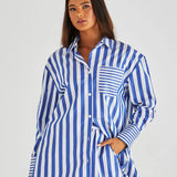 BRYNNE SHIRT - Blue Stripe