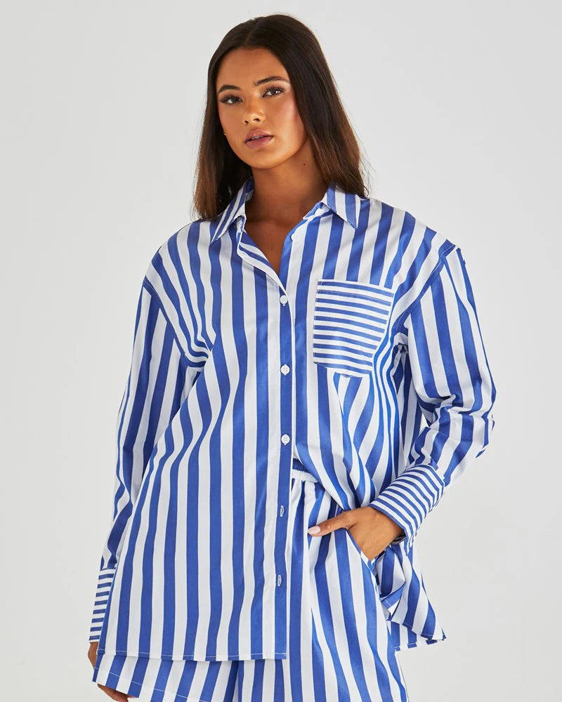 BRYNNE SHIRT - Blue Stripe