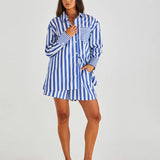 BRYNNE SHIRT - Blue Stripe