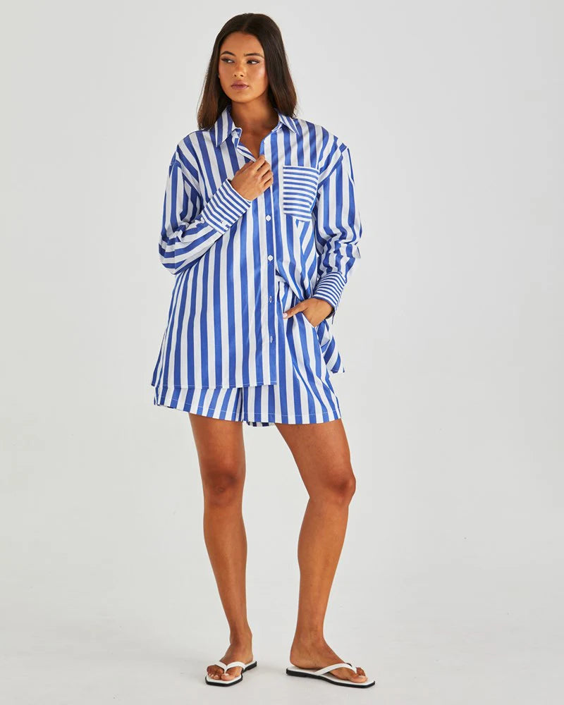 BRYNNE SHIRT - Blue Stripe