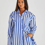 BRYNNE SHIRT - Blue Stripe