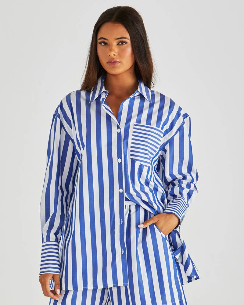 BRYNNE SHIRT - Blue Stripe