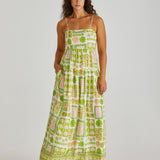 EMMETT MAXI DRESS - Green Shell Patchwork