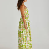 EMMETT MAXI DRESS - Green Shell Patchwork