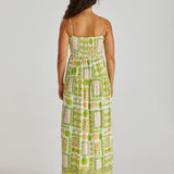 EMMETT MAXI DRESS - Green Shell Patchwork