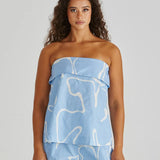 TILDA STRAPLESS TOP - Abstract Daisy