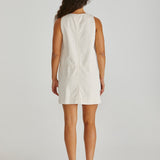 MARCY DENIM SHIFT DRESS - Parchment
