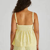 ZANE EMPIRE TOP - Yellow White Stripe
