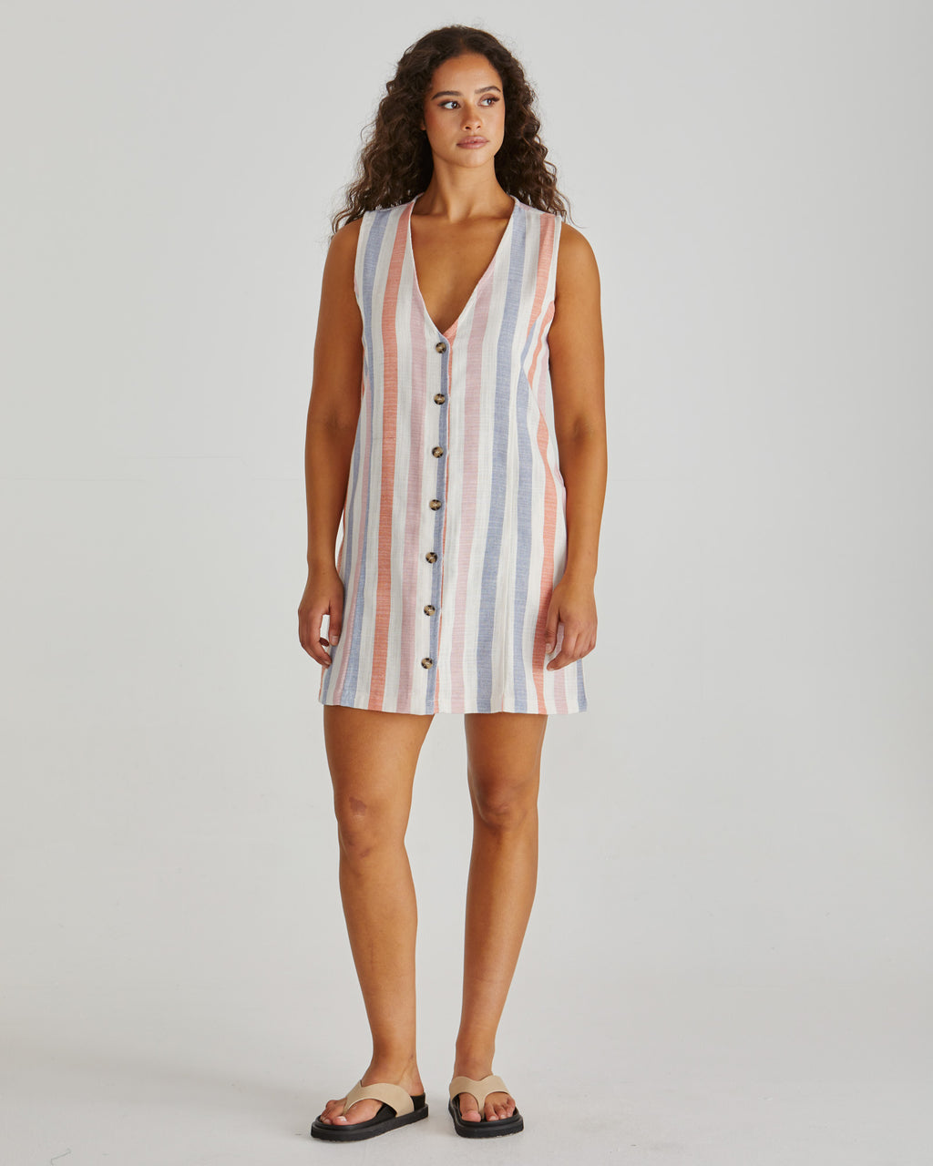 TRAVIS VEST DRESS - Multi Stripe