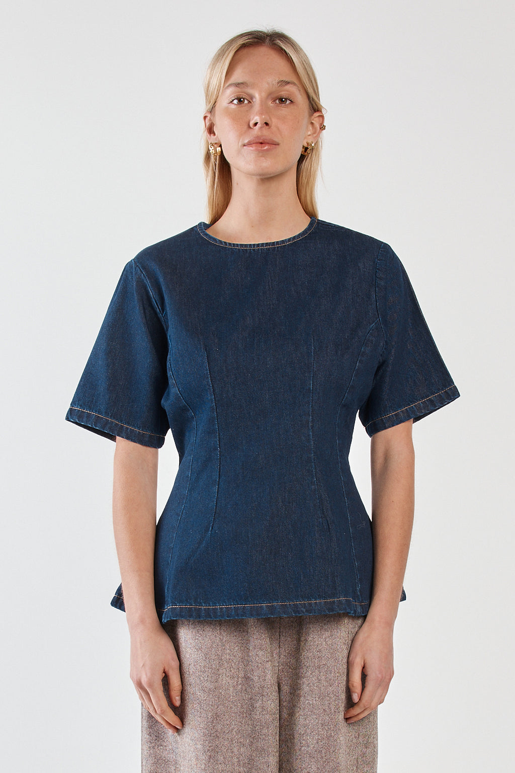 Abi Fitted Denim Tee