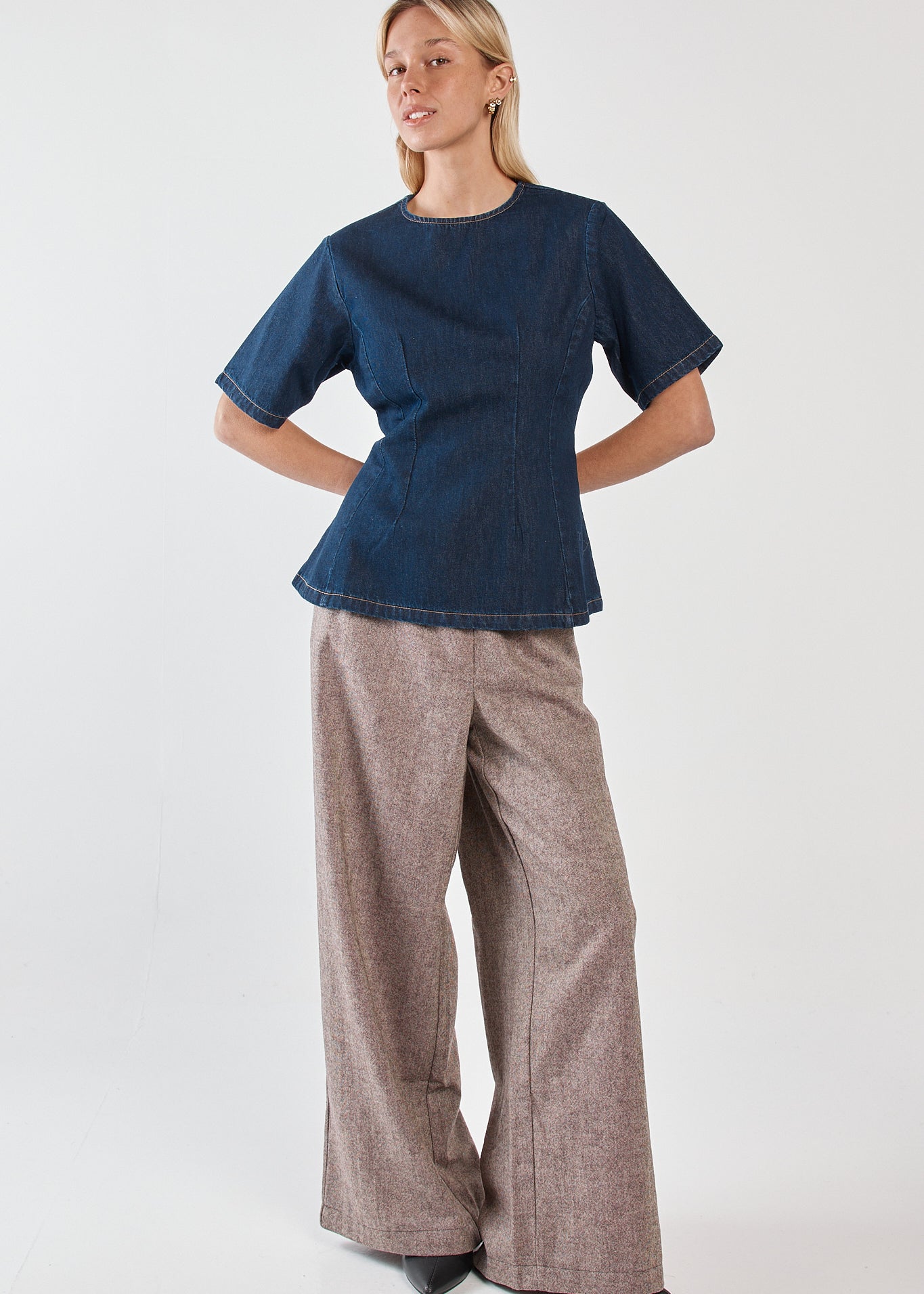 Abi Fitted Denim Tee