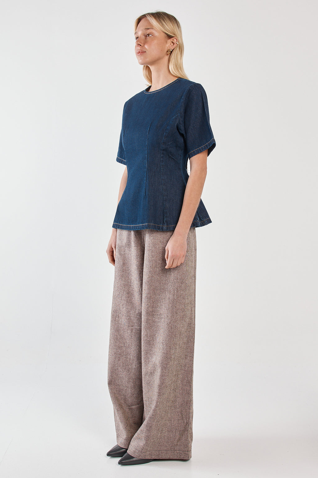 Abi Fitted Denim Tee