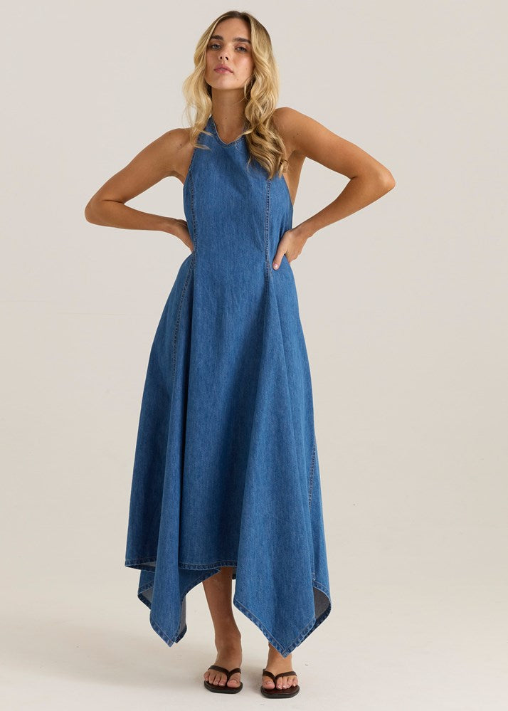 Fernanda Halter Dress - Classic Blue Wash
