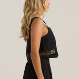 Nixie Lace Crop - Black