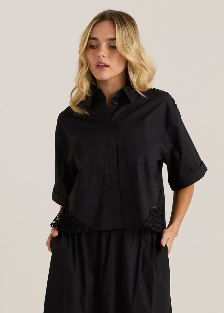 Nixie Lace Shirt - Black