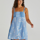 TILDA EMPIRE LINE MINI DRESS - Abstract Daisy