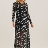 Tarni Mesh Dress - Iris Abstract Print