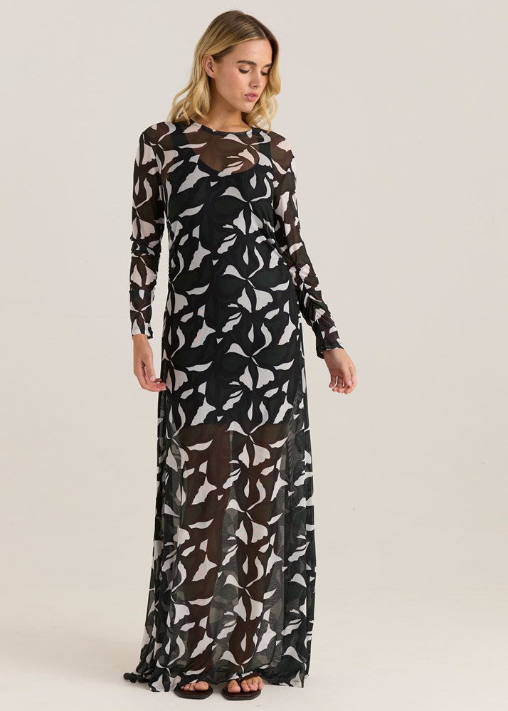 Tarni Mesh Dress - Iris Abstract Print