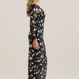 Tarni Mesh Dress - Iris Abstract Print