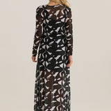 Tarni Mesh Dress - Iris Abstract Print