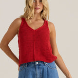Penn Knit Top - Rust Red