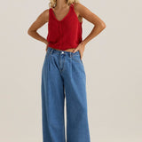 Penn Knit Top - Rust Red