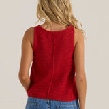 Penn Knit Top - Rust Red