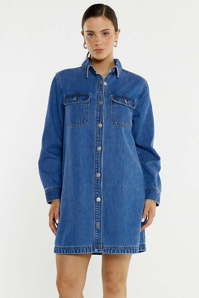 Aveline Denim Shirt Dress