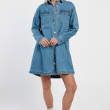 Aveline Denim Shirt Dress