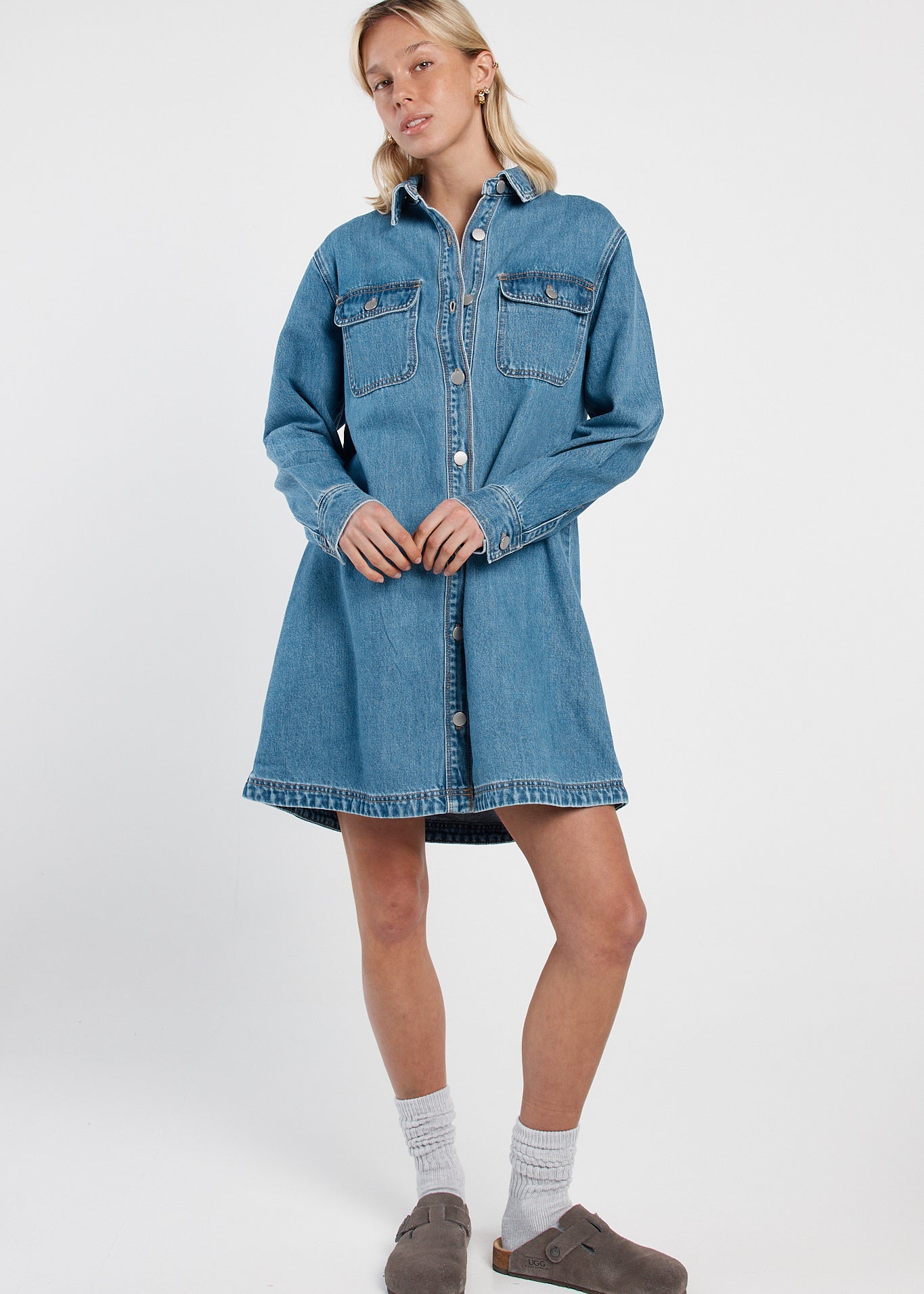 Aveline Denim Shirt Dress