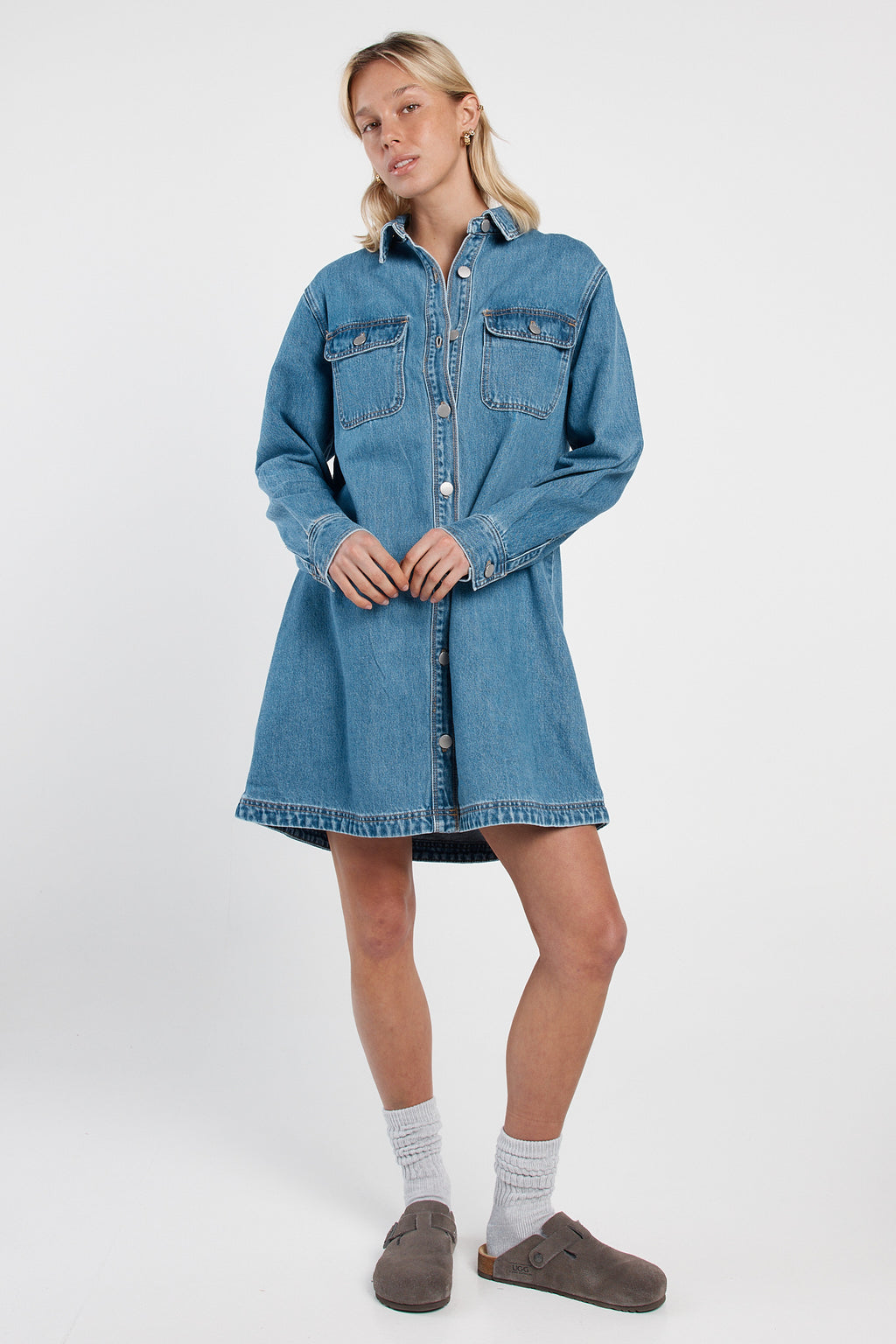 Aveline Denim Shirt Dress
