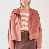Sara Suede Bomber Jacket