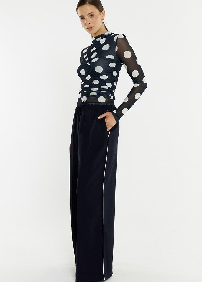 Pammie Seamed Mesh Top