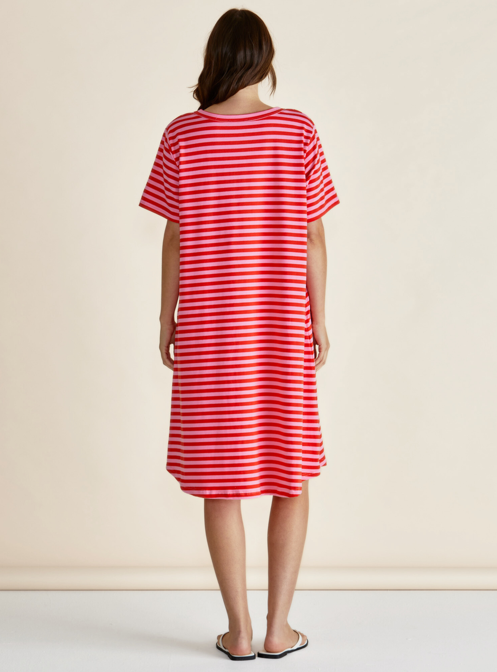 ELOISE T-SHIRT DRESS - Pink/Red Stripe