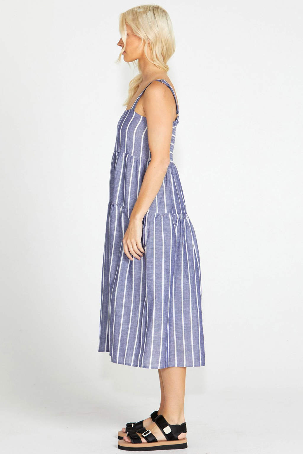 Side stripe midi sales dress