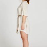 PORTIA SMOCK MINI DRESS - Oatmeal