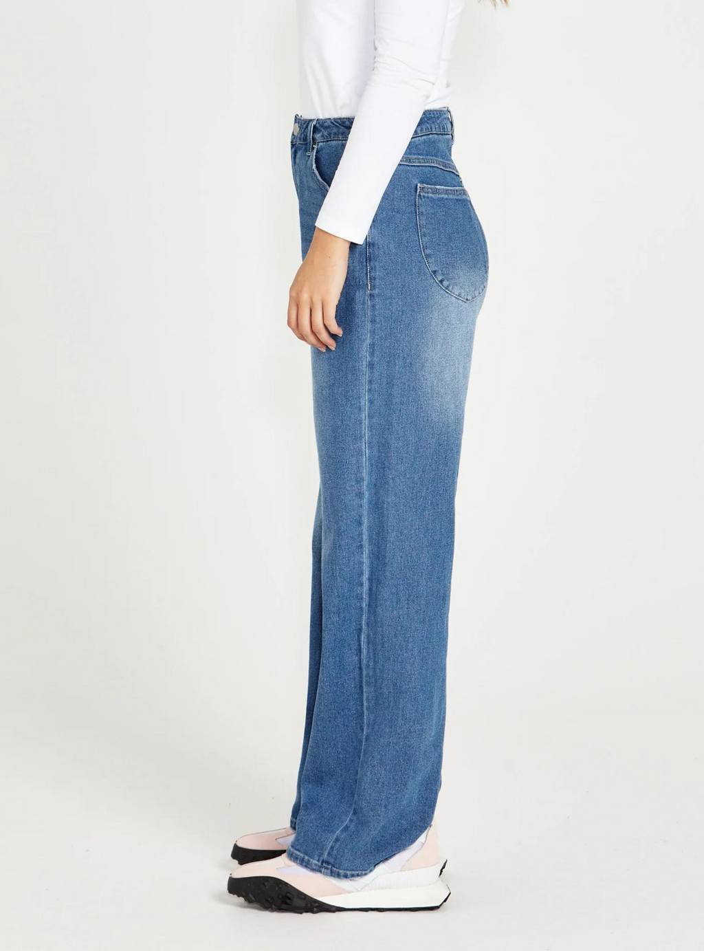 EMERALD HIGH WAISTED WIDE LEG JEANS - 80 Wash