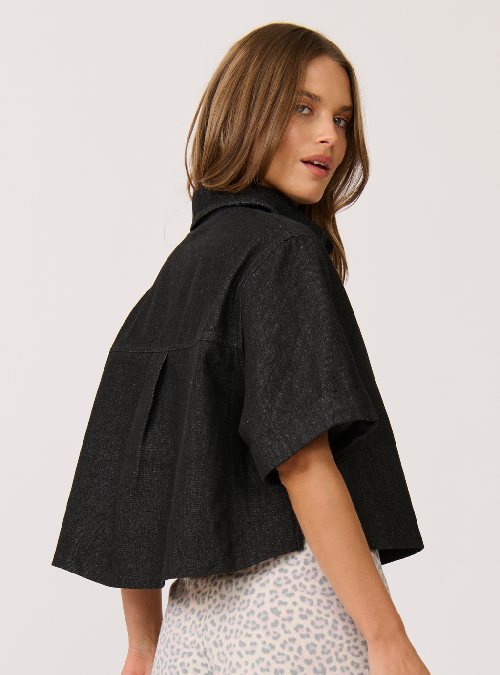 TESSA SHIRT - Black Denim