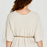PORTIA SMOCK MINI DRESS - Oatmeal
