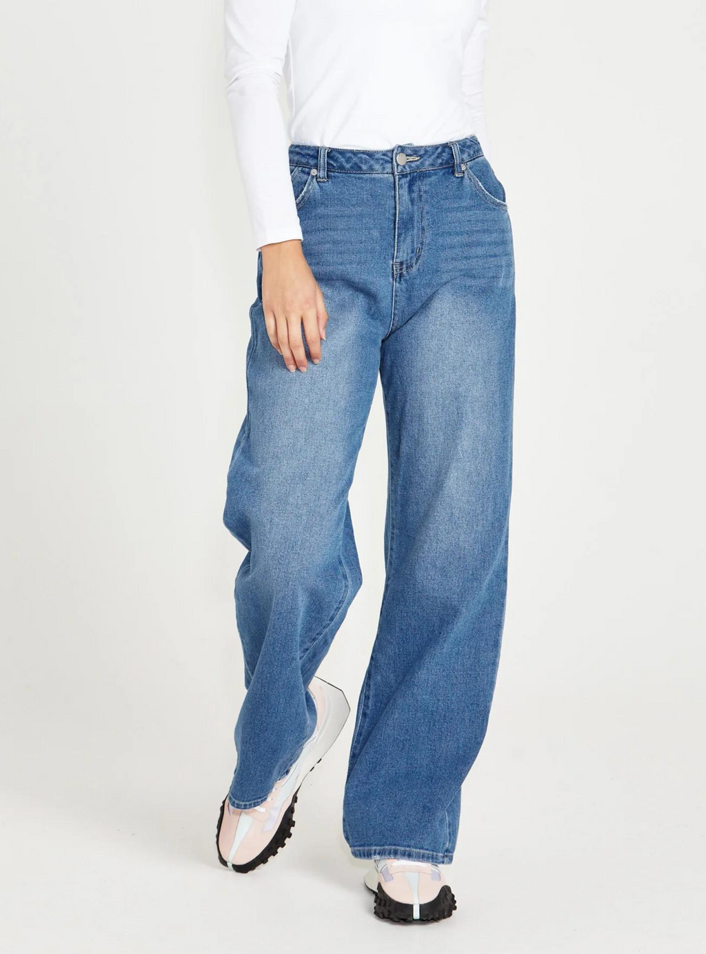 EMERALD HIGH WAISTED WIDE LEG JEANS - 80 Wash