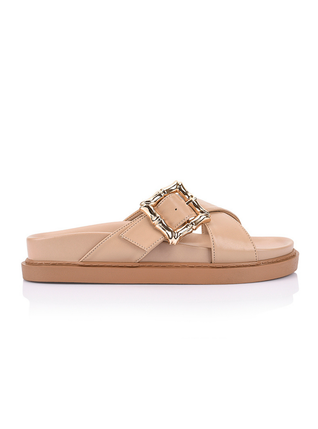 BRADFORD FOOTBED SLIDES - Beige