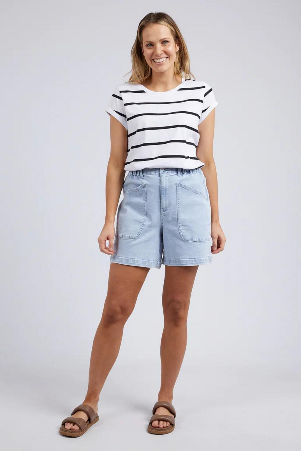 MANLY STRIPE TEE - Black/White Stripe