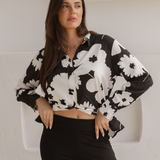 ROSIE SHIRT - Monochrome Floral