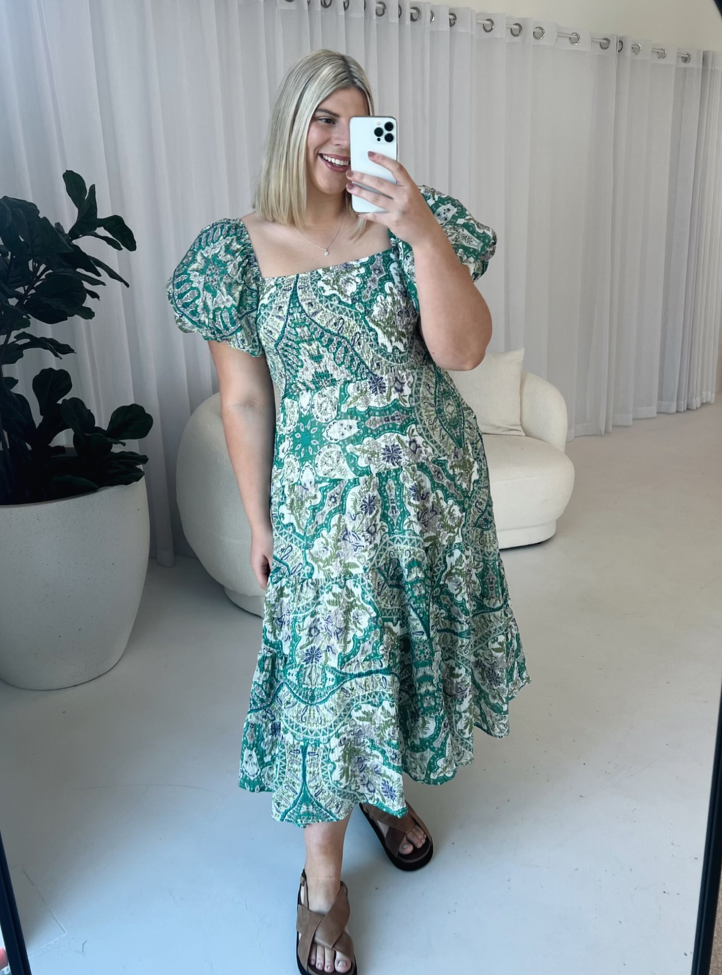 SADIE MIDI DRESS - Green