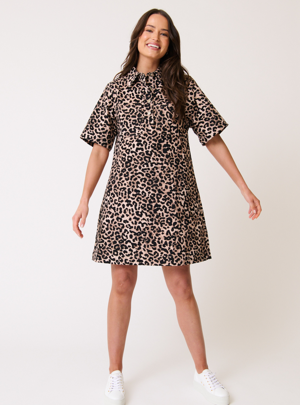 QUINN DRESS - Neutral Leopard