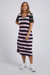 MERCURY STRIPE DRESS - Khaki/Navy/Pink Stripe