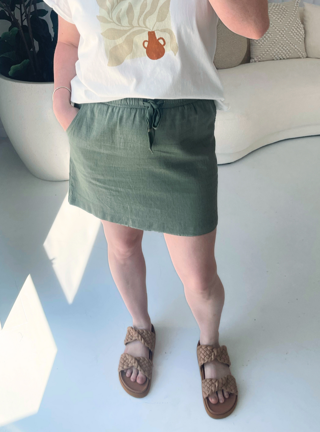 SARA SKIRT - Khaki