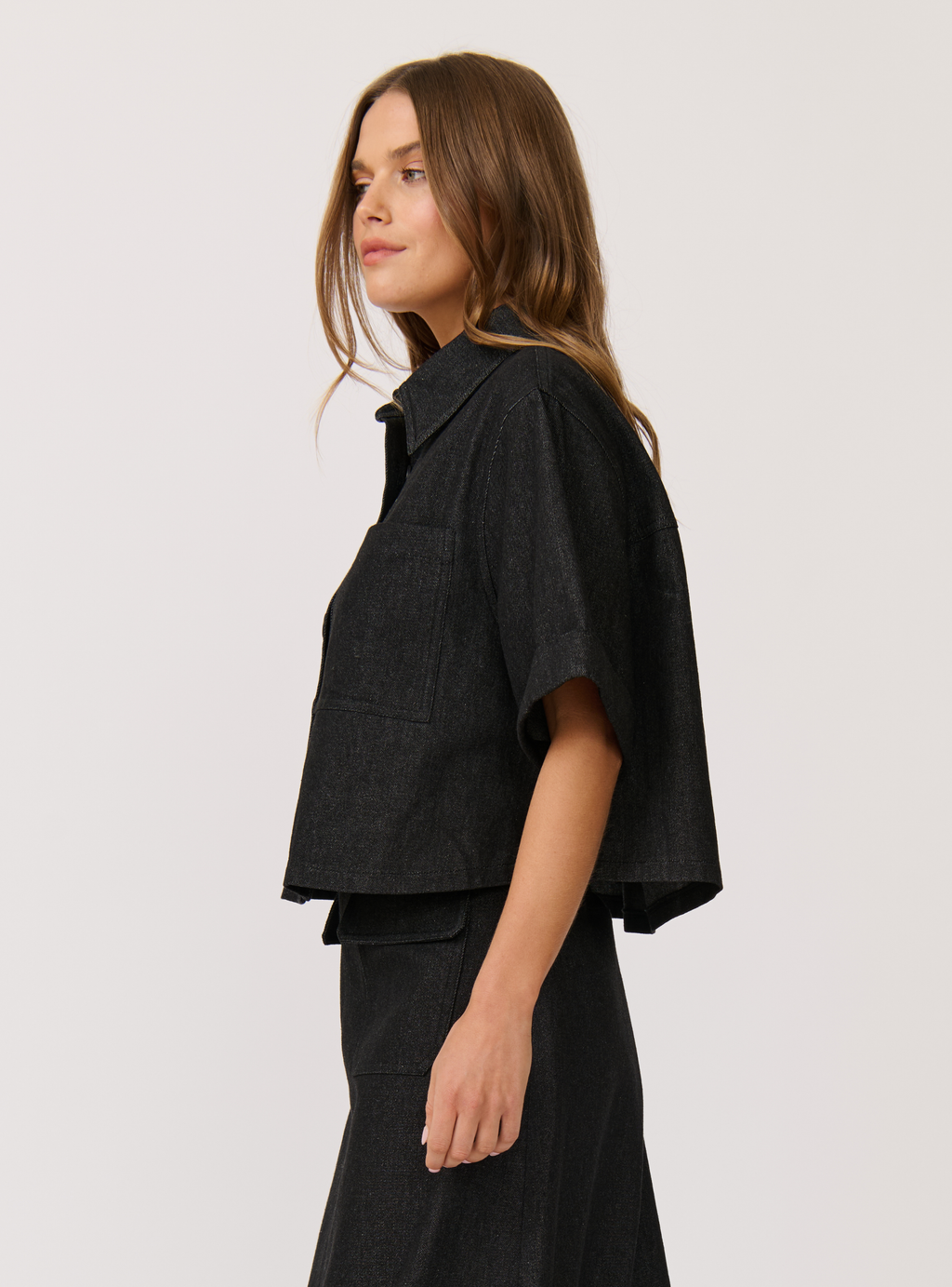 TESSA SHIRT - Black Denim